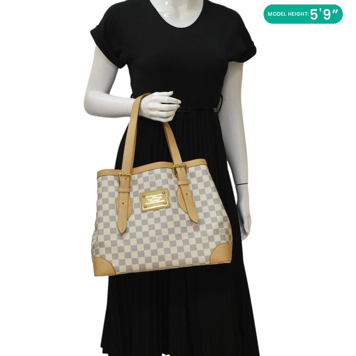 LOUIS VUITTON Hampstead MM Damier Azur Shoulder Bag White