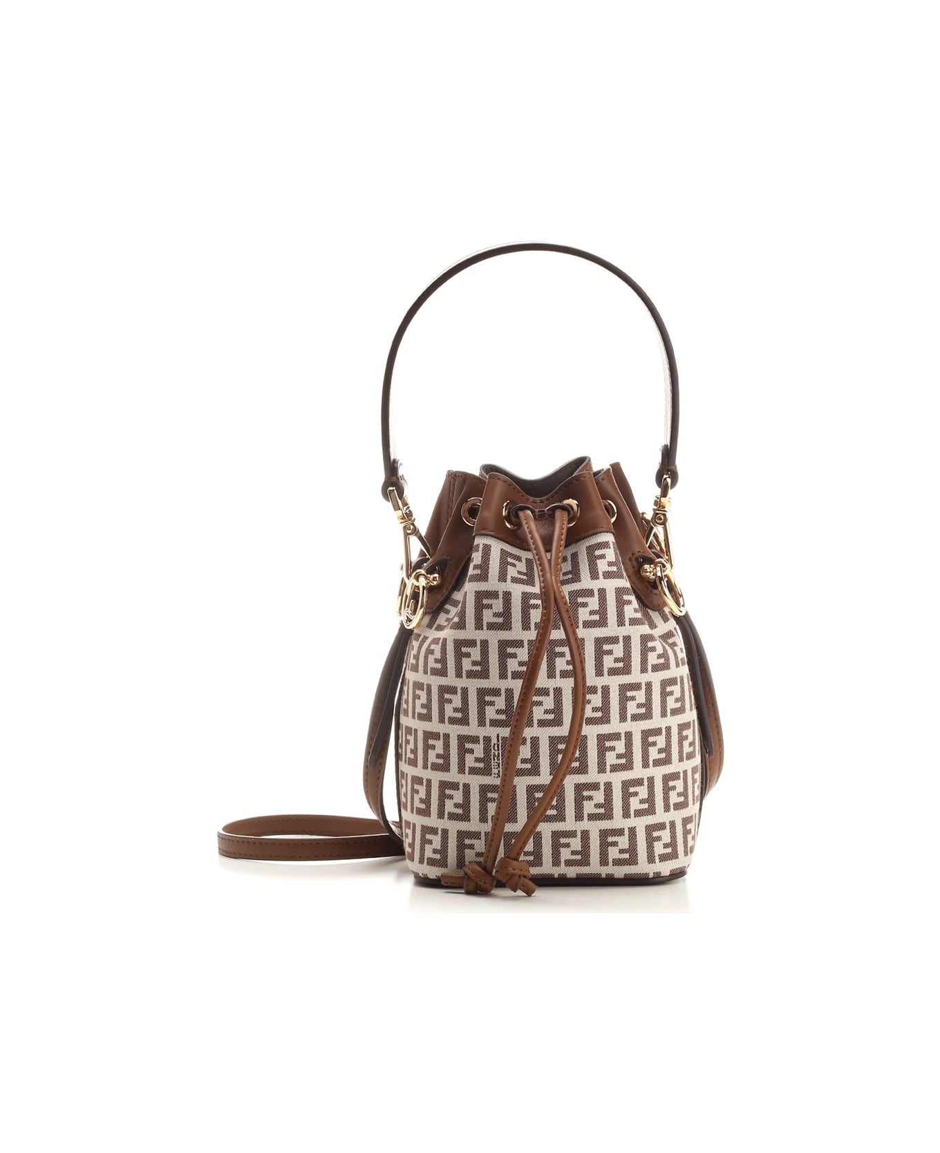 FENDI FF MINI MON TRÉSOR BUCKET BAG WITH SHOULDER STRAP | Studio Nafay