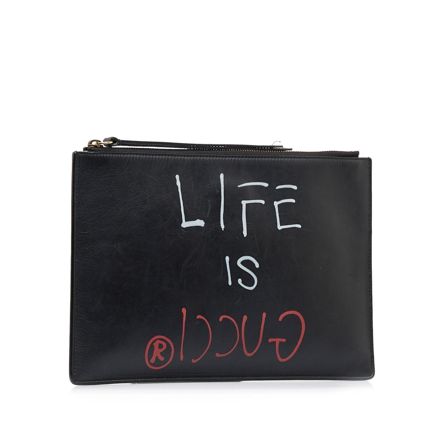 Gucci Gucci Ghost Life is Gucci Leather Clutch Bag | Studio Nafay