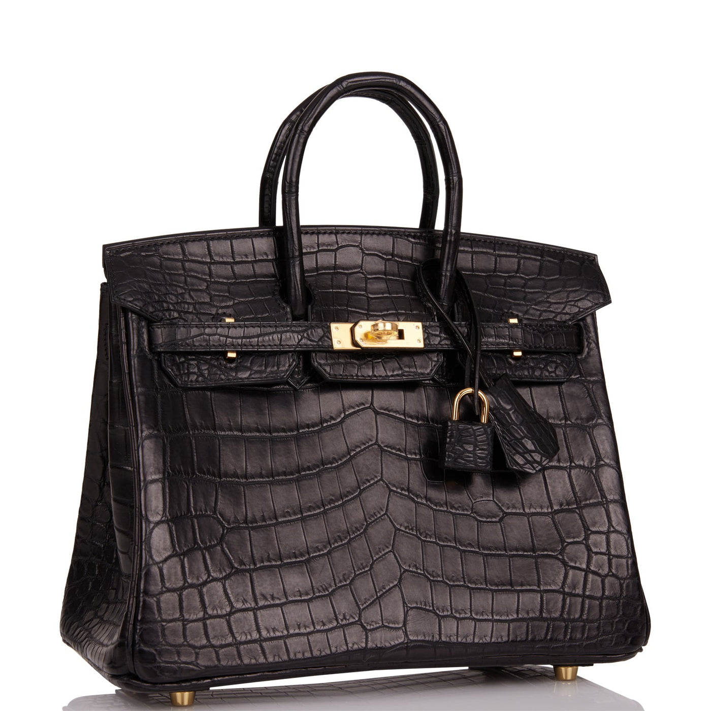 Hermes Birkin 25 Black Matte Niloticus Crocodile Gold Hardware | Studio Nafay