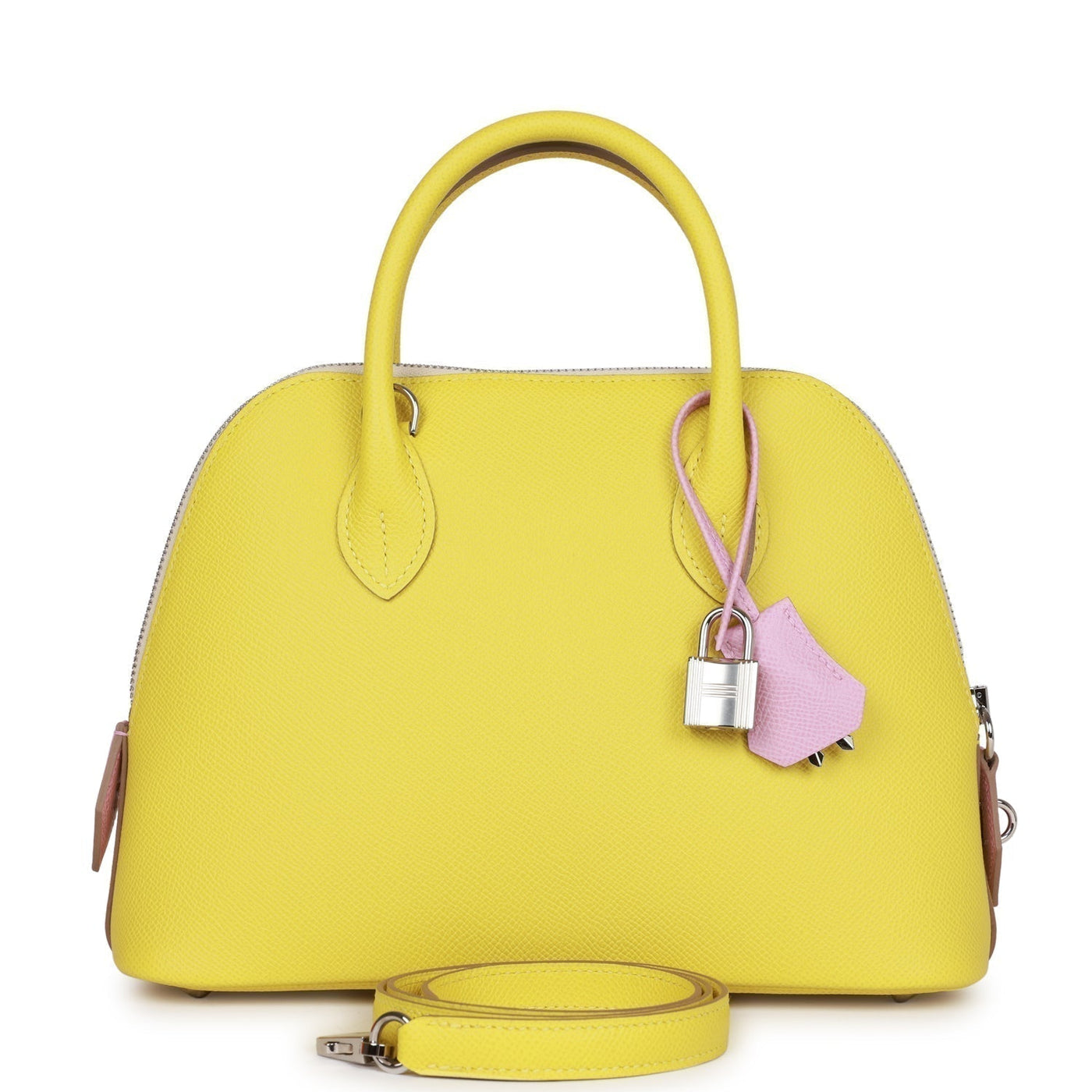 Hermes Bolide 25 Tricolor Lime, Mauve Sylvestre, and Nata Epsom Palladium Hardware - Product Image 2