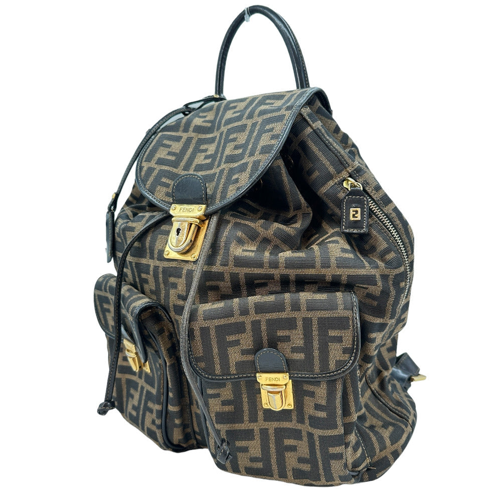 FENDI Backpack canvas canvas Khaki black Zucca Women - Product Image 2