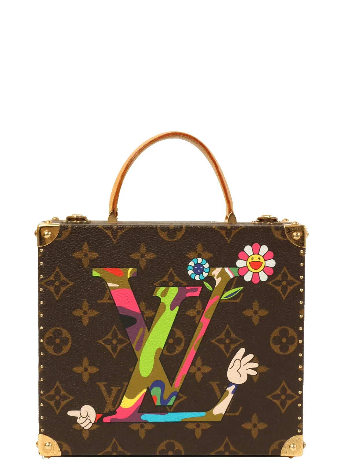 LOUIS VUITTON Made Takashi Murakami Collaboration Monogram Jewelry Box Brown/Multi in Brown / Multicolor