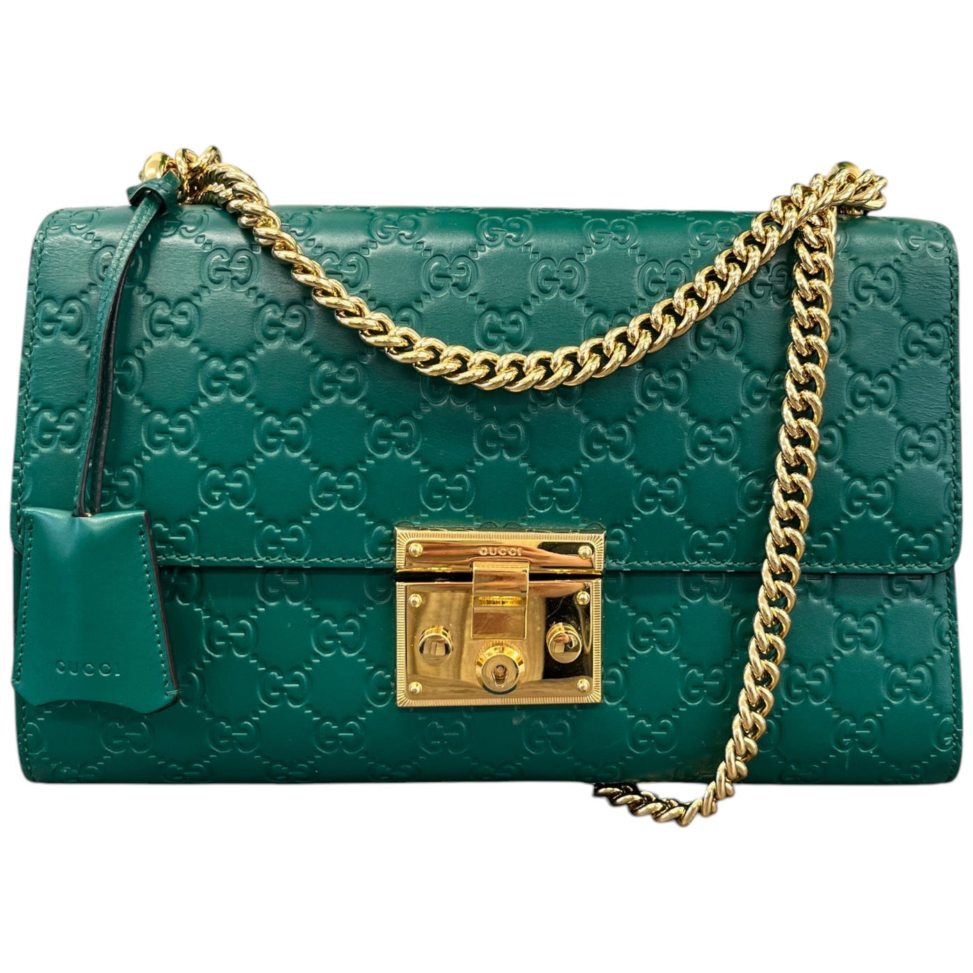 Women's Guccissima Large Padlock Handbag Green - Product Image 2