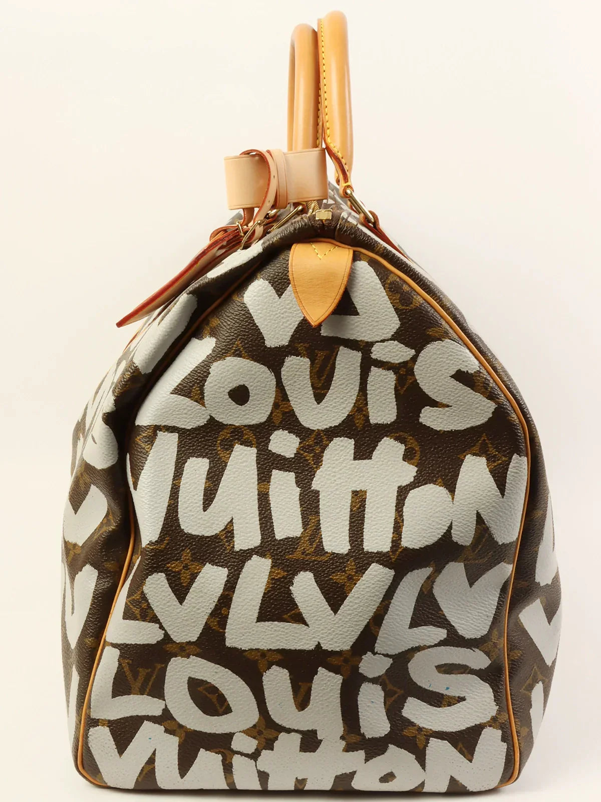 LOUIS VUITTON Made Canvas Monogram Gaffiti Keepall 50 Brown / White