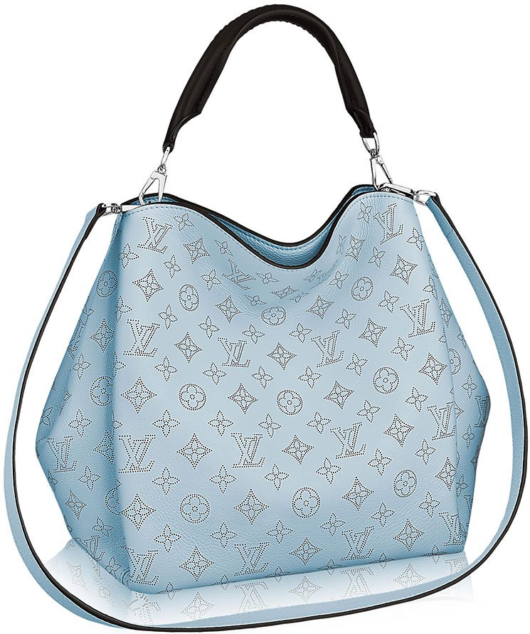 LOUIS VUITTON MONOGRAM MAHINA LEATHER BABYLONE PM BAG IN ICE BLUE | Studio Nafay
