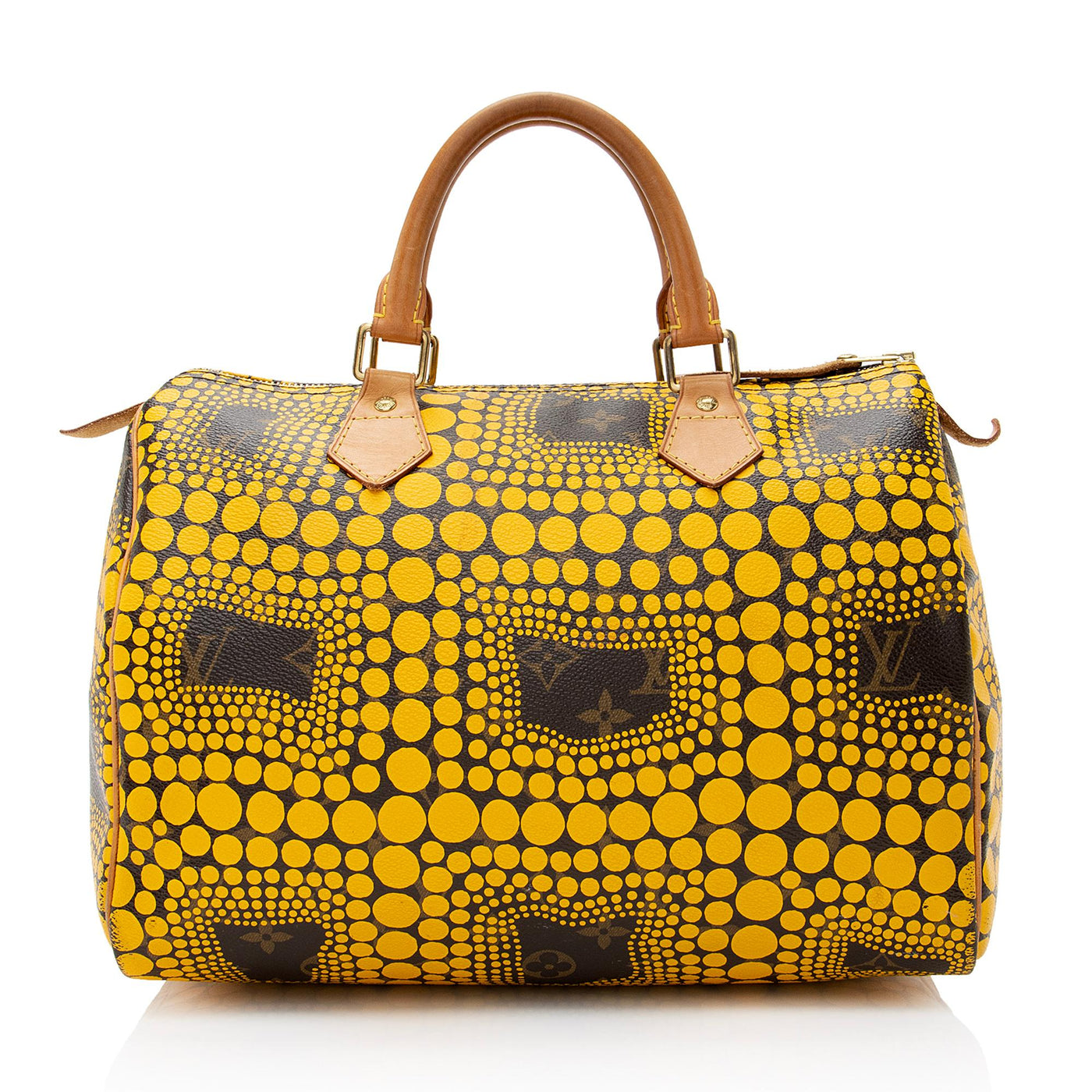 Louis Vuitton Limited Edition Monogram Canvas Kusama Speedy 30 Satchel (SHF-22942)