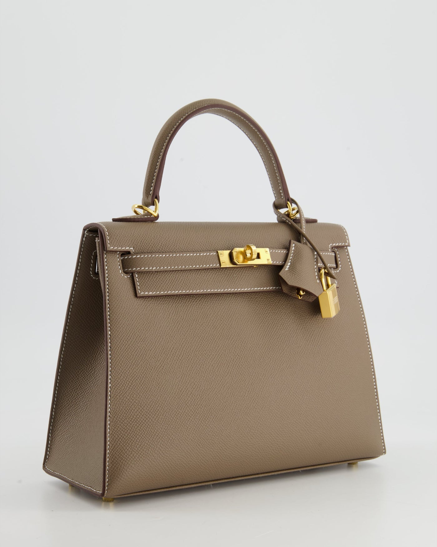 Hermes Kelly 25 Sellier Bag in Etoupe Epsom Leather and Gold Hardware - Product Image 4