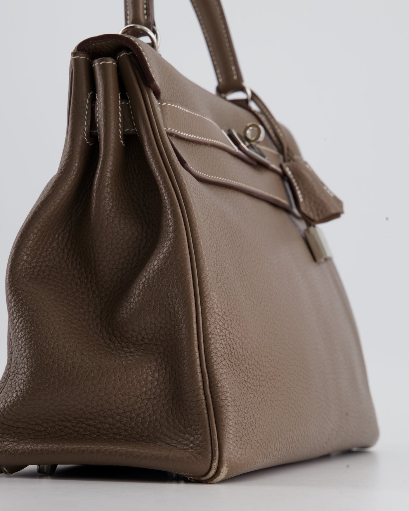 Hermes Kelly 32 Retourne Bag in Etoupe Clemence Leather with Palladium Hardware - Product Image 8