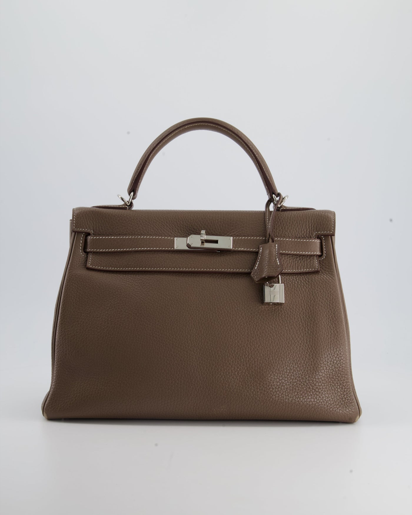 Hermes Kelly 32 Retourne Bag in Etoupe Clemence Leather with Palladium Hardware - Product Image 2
