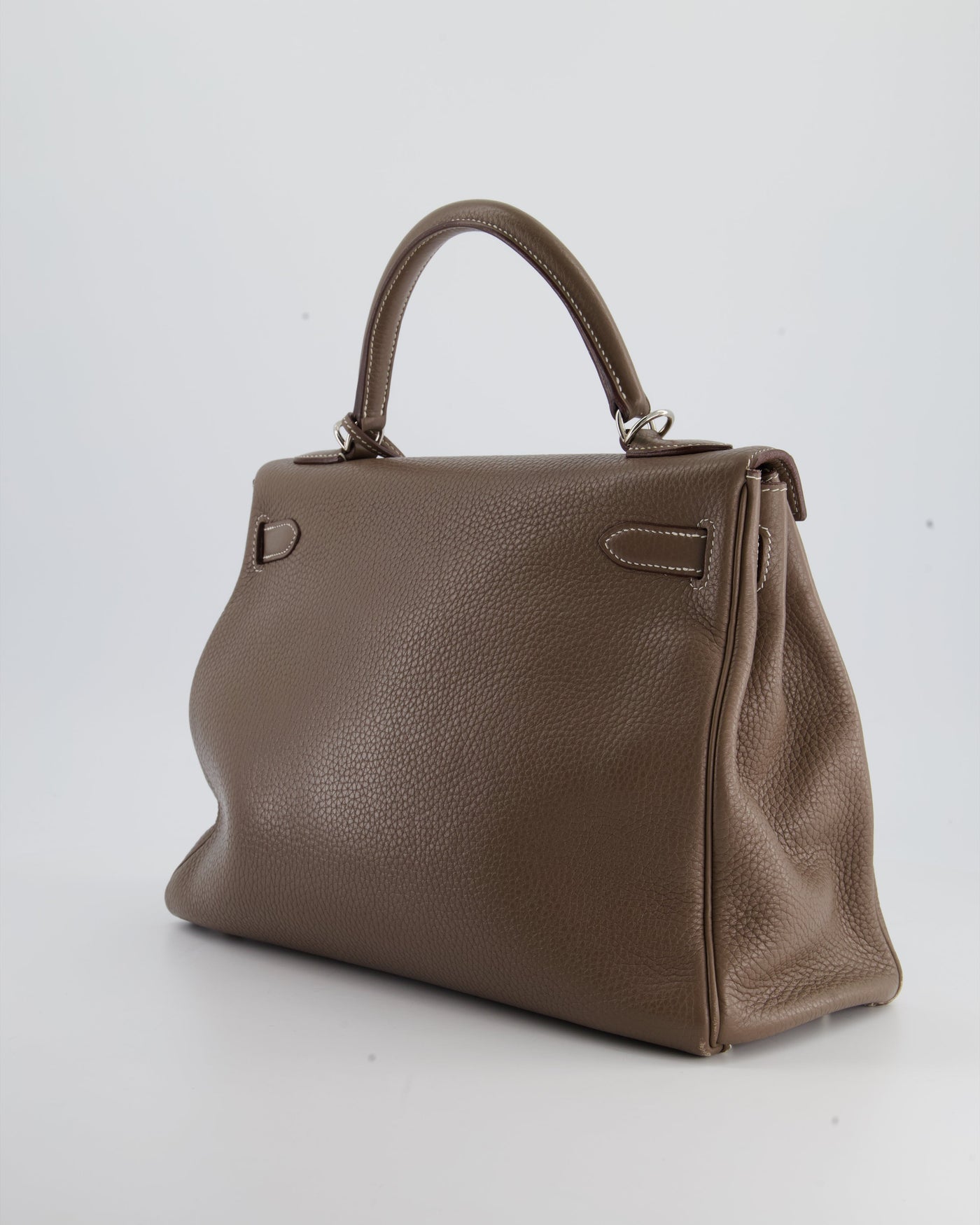 Hermes Kelly 32 Retourne Bag in Etoupe Clemence Leather with Palladium Hardware - Product Image 6