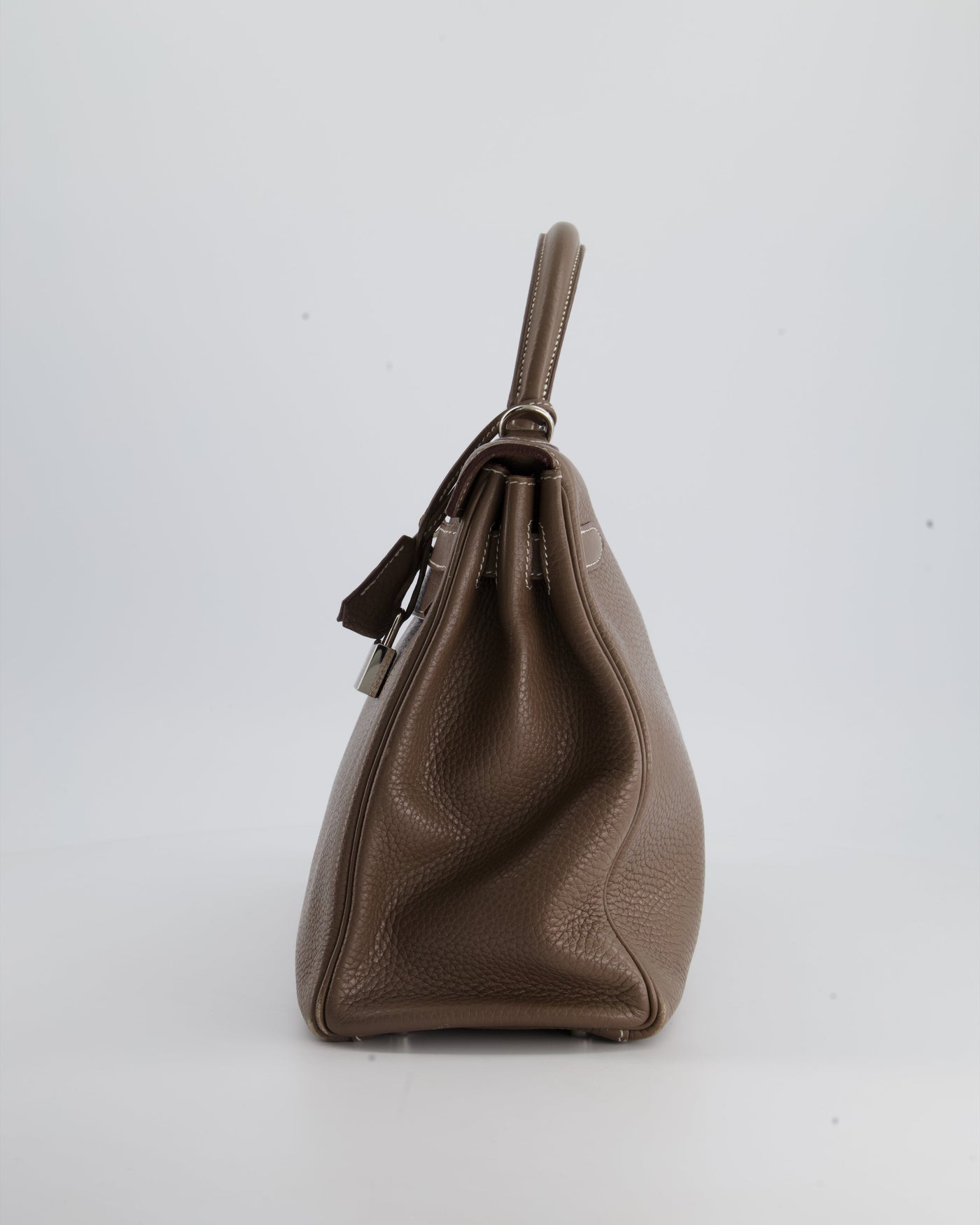 Hermes Kelly 32 Retourne Bag in Etoupe Clemence Leather with Palladium Hardware - Product Image 10