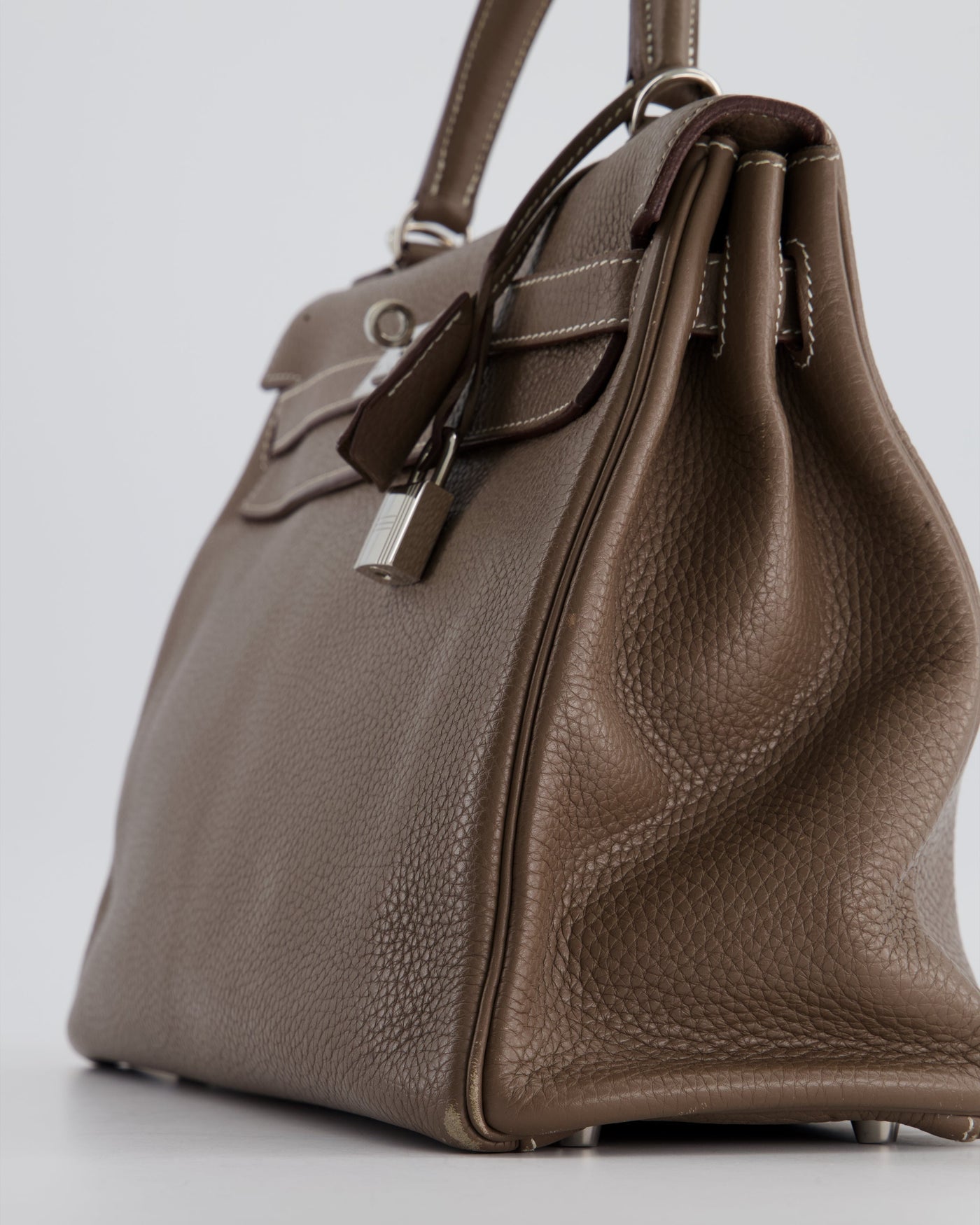 Hermes Kelly 32 Retourne Bag in Etoupe Clemence Leather with Palladium Hardware - Product Image 7