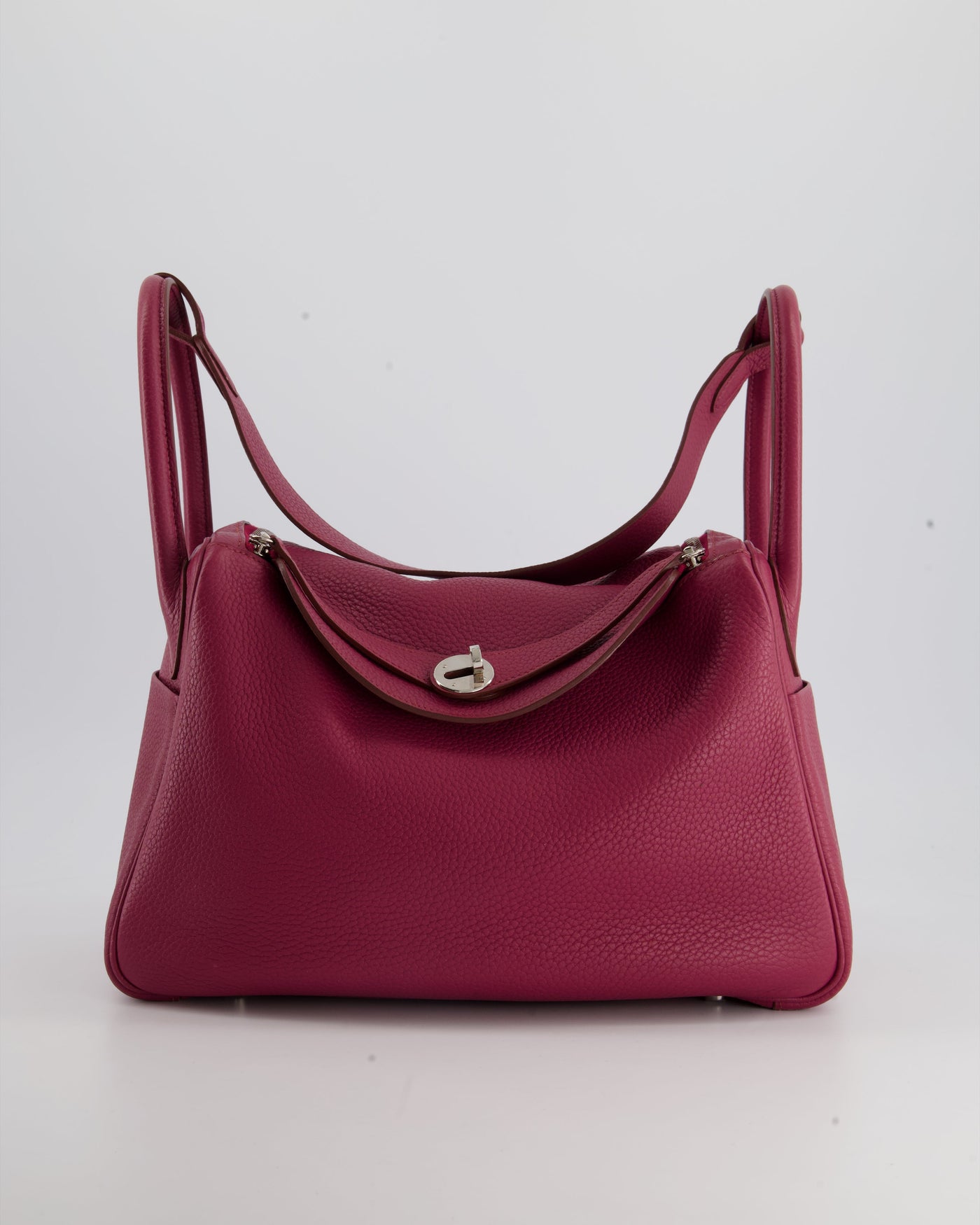Hermes Lindy Bag 30cm in Rouge Galance in Togo Leather with Palladium Hardware | Studio Nafay