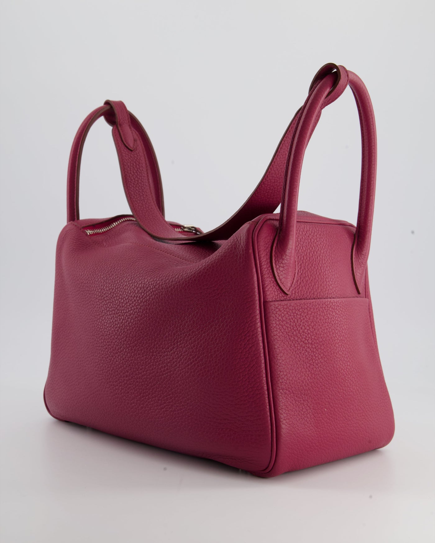 Hermes Lindy Bag 30cm in Rouge Galance in Togo Leather with Palladium Hardware - Product Image 9