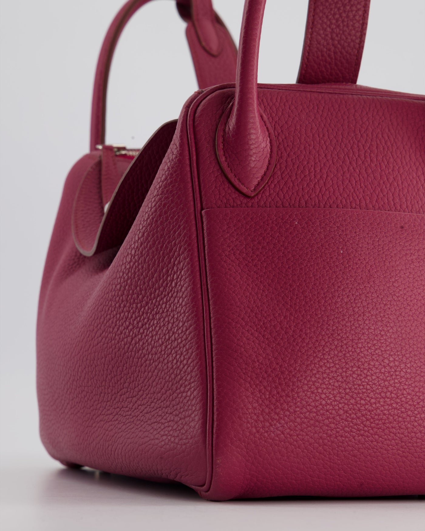 Hermes Lindy Bag 30cm in Rouge Galance in Togo Leather with Palladium Hardware - Product Image 11