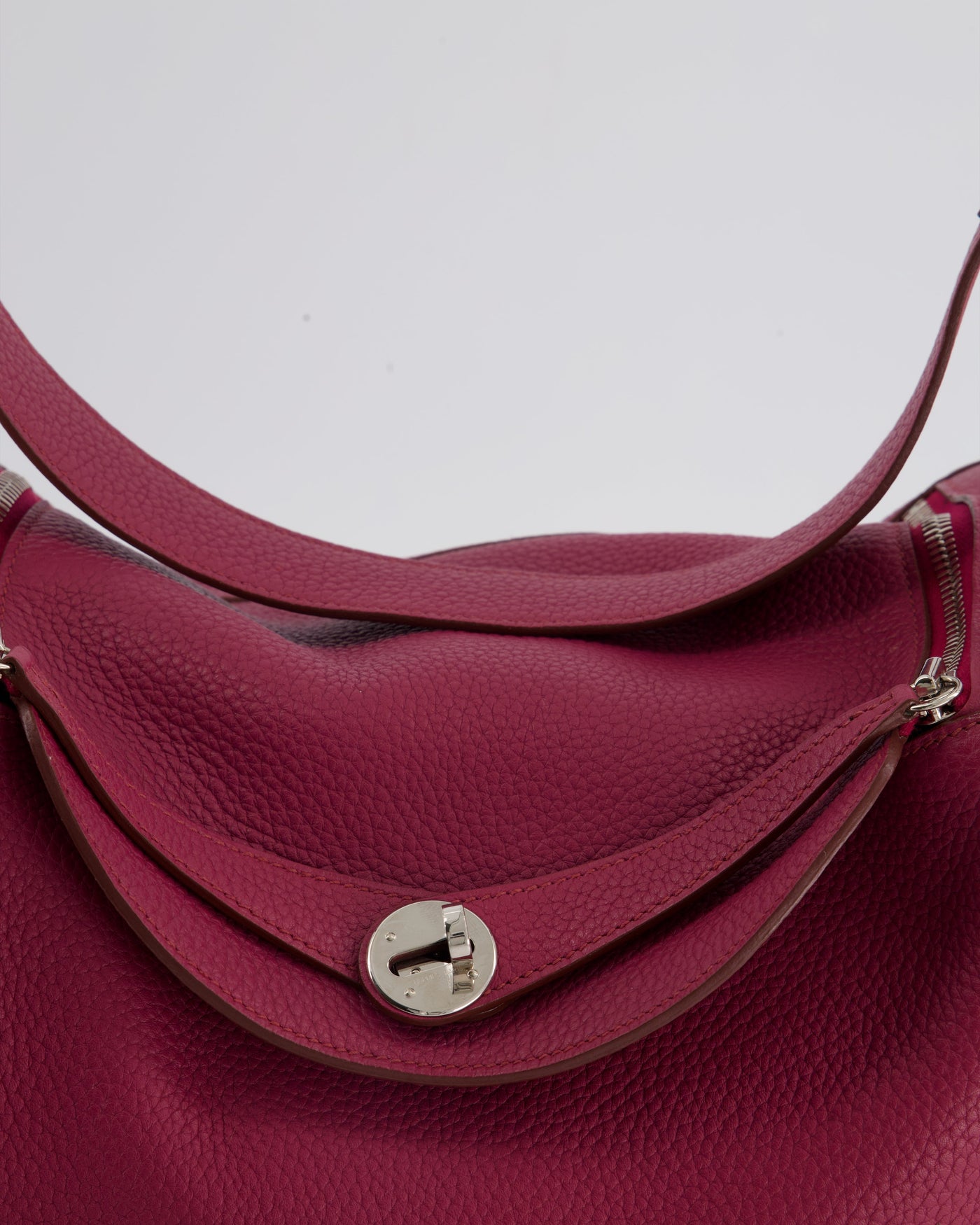 Hermes Lindy Bag 30cm in Rouge Galance in Togo Leather with Palladium Hardware - Product Image 15