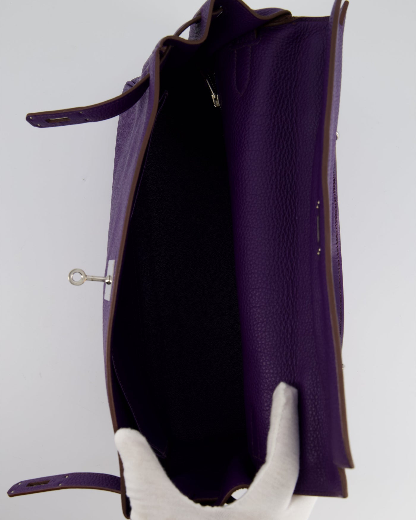 Hermes Kelly 35 Retourne Bag in Iris Togo Leather with Palladium Hardware - Product Image 21