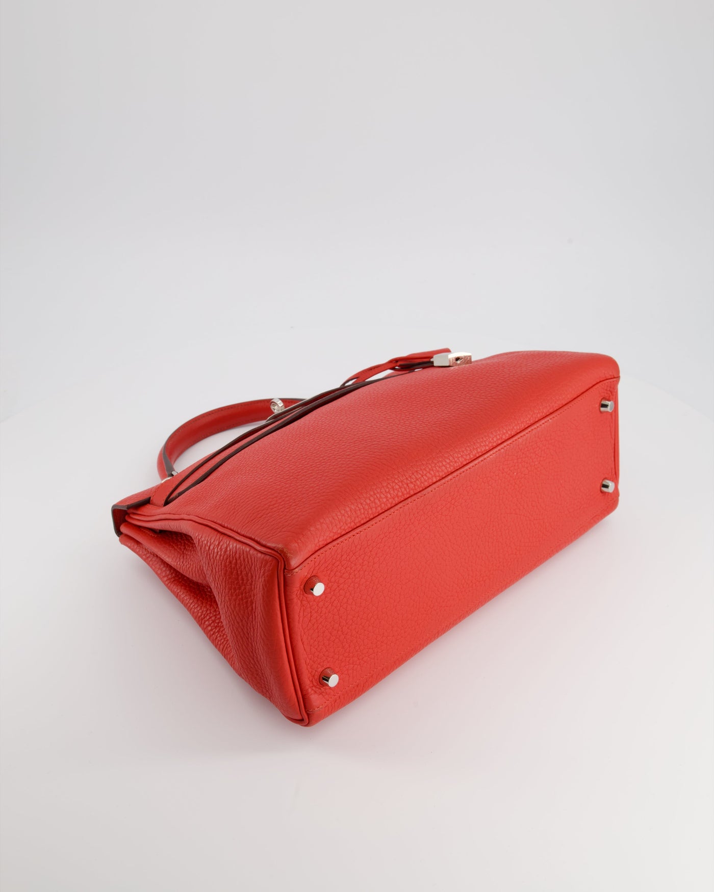 Hermes Kelly 32 Retourne Bag in Geranium Togo Leather and Palladium Hardware - Product Image 20