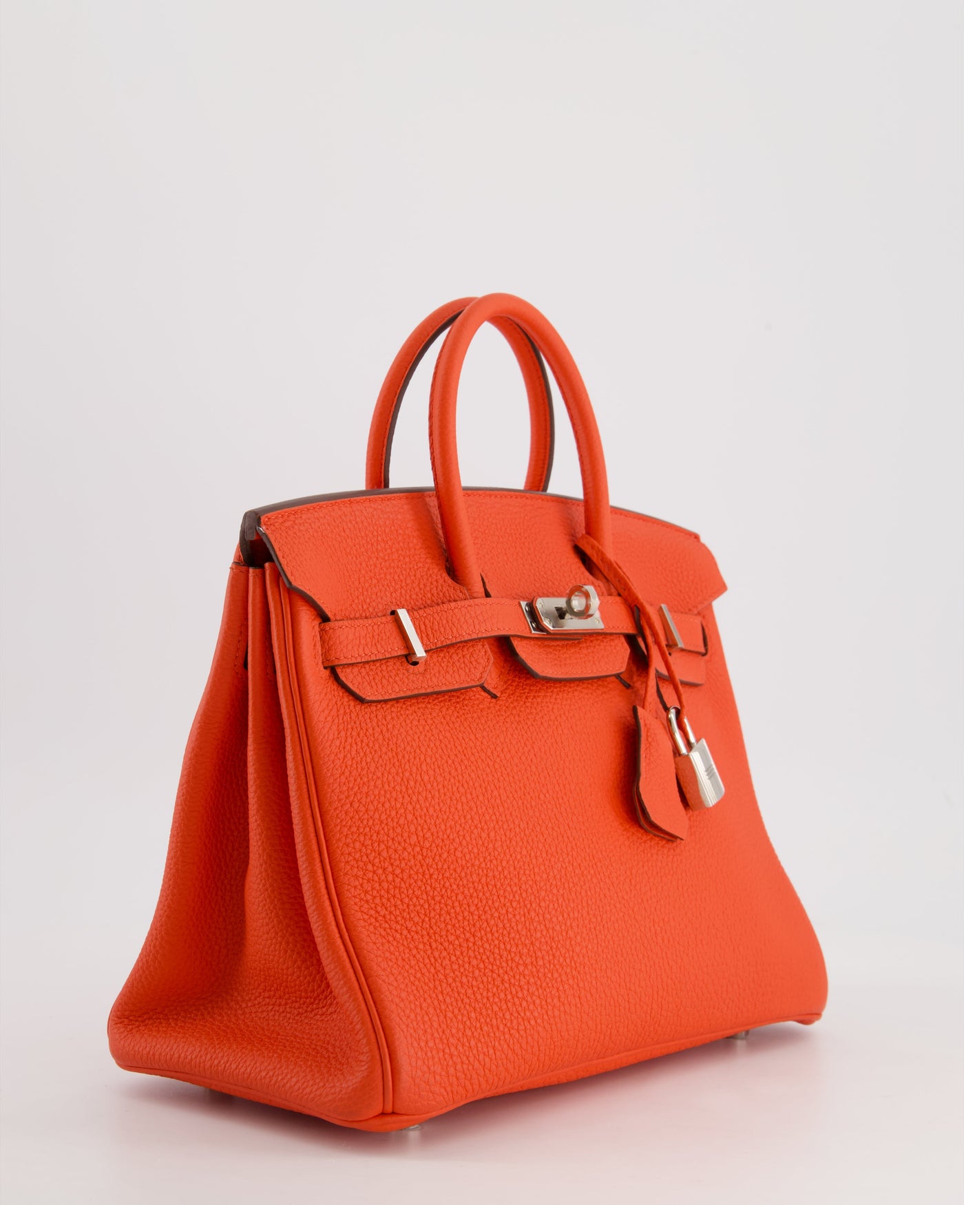 Hermes Birkin 25 Retourne Bag in Capucine Togo Leather and Palladium Hardware - Product Image 5