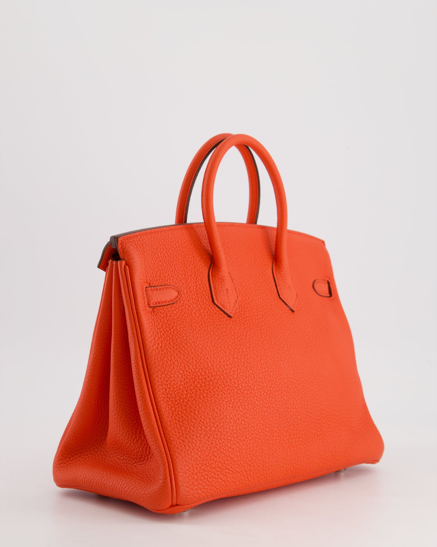 Hermes Birkin 25 Retourne Bag in Capucine Togo Leather and Palladium Hardware - Product Image 9