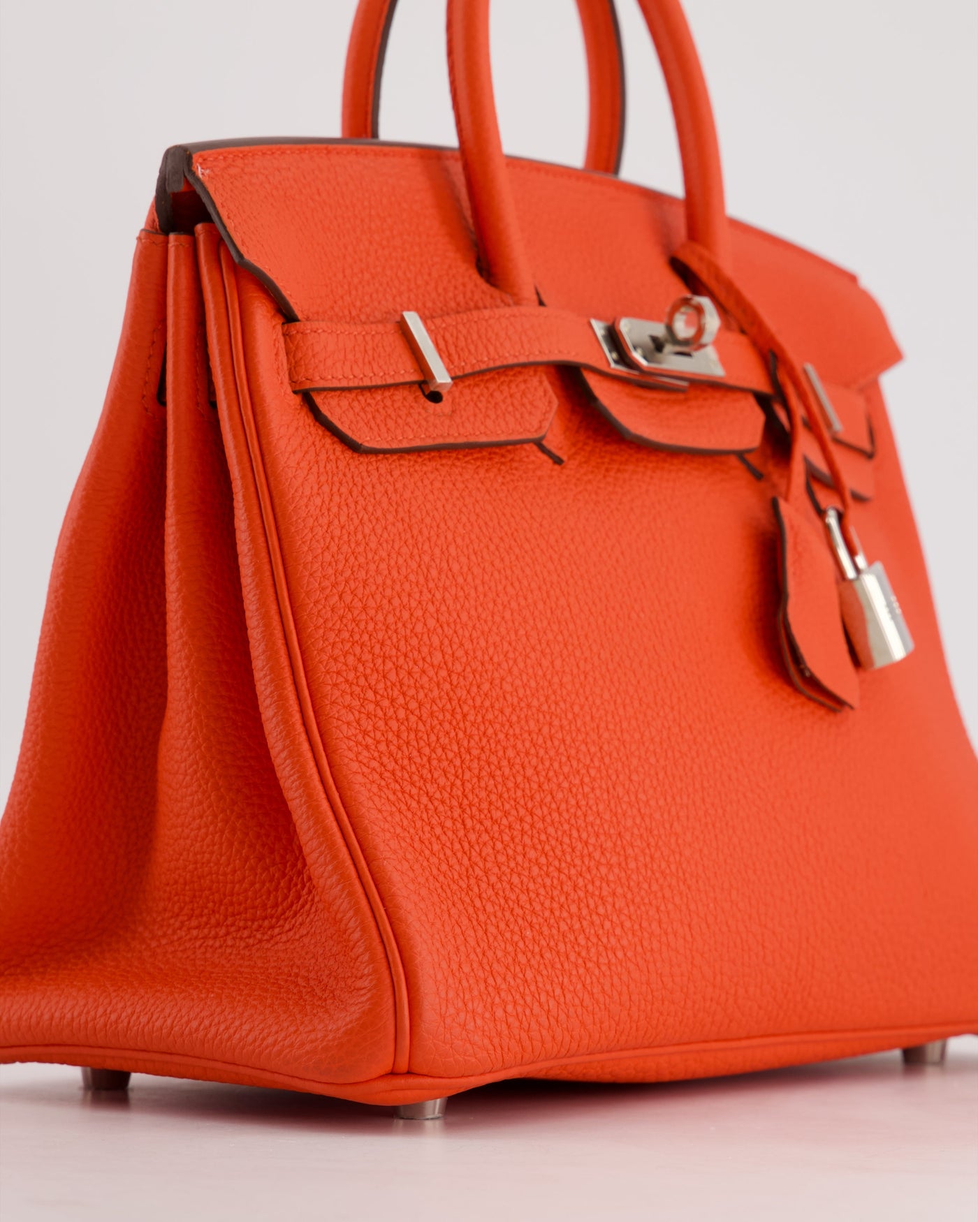 Hermes Birkin 25 Retourne Bag in Capucine Togo Leather and Palladium Hardware - Product Image 12