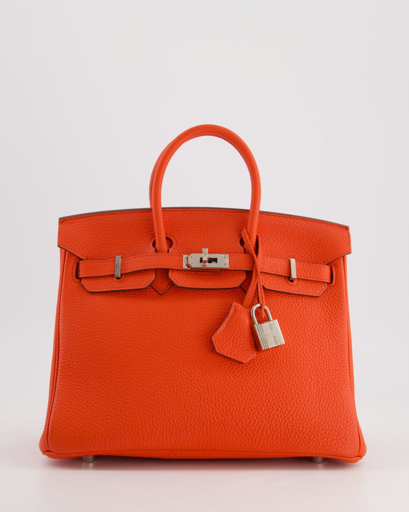 Hermes Birkin 25 Retourne Bag in Capucine Togo Leather and Palladium Hardware - Product Image 19