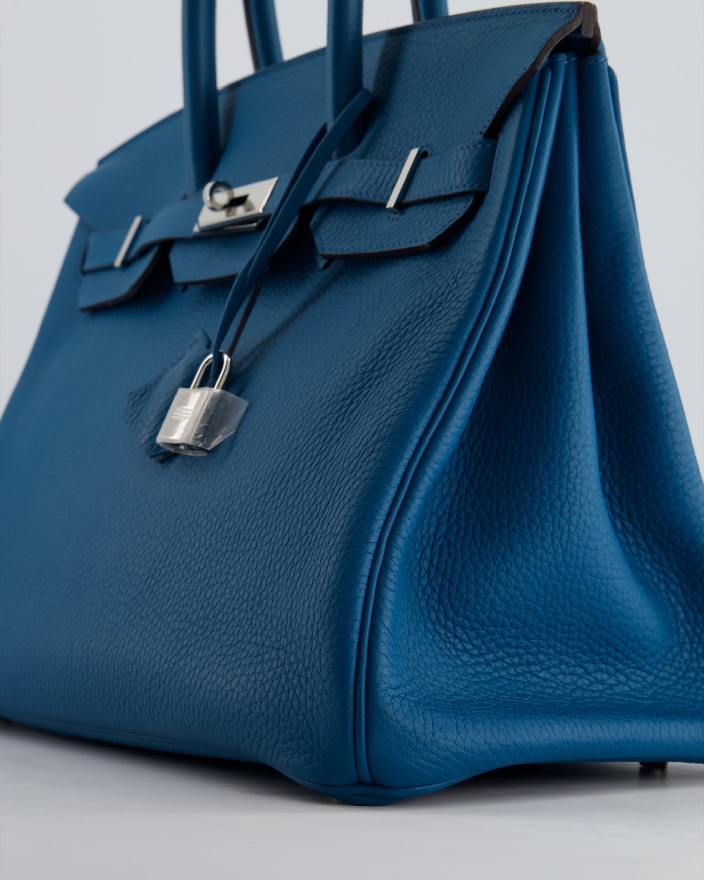 Hermes Birkin 35cm Bag in Blue Petrole Togo Leather with Palladium Hardware - Product Image 11