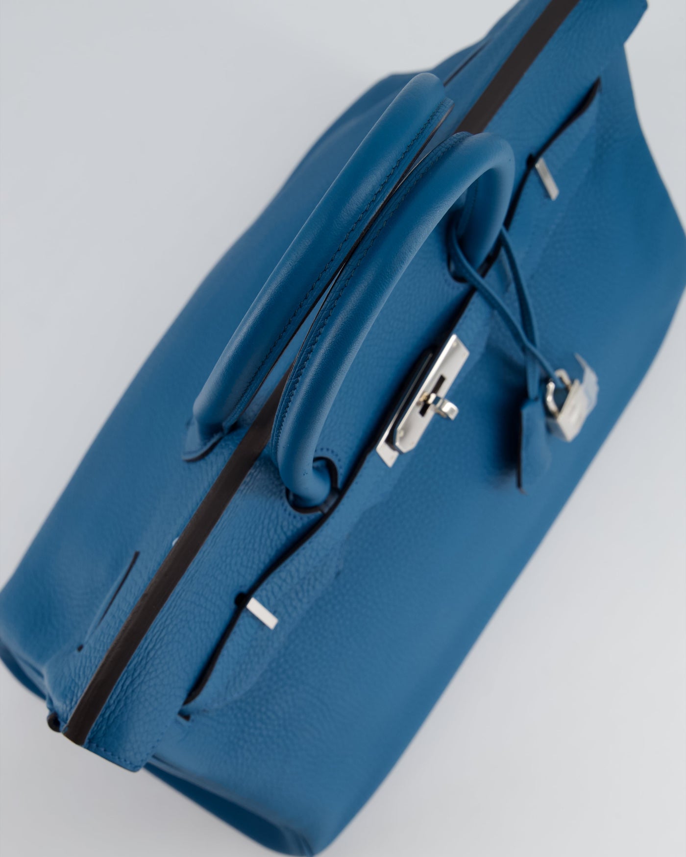 Hermes Birkin 35cm Bag in Blue Petrole Togo Leather with Palladium Hardware - Product Image 16