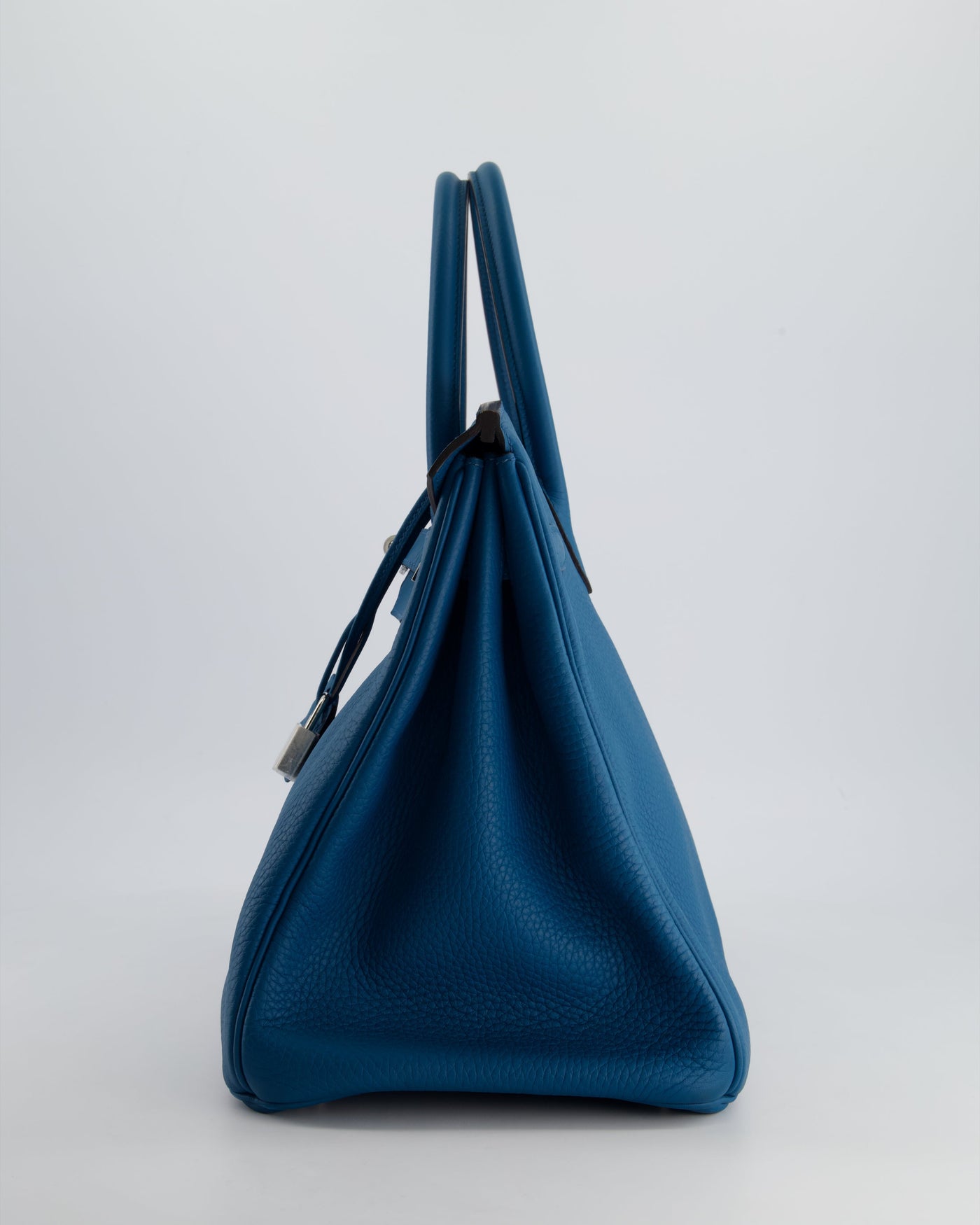Hermes Birkin 35cm Bag in Blue Petrole Togo Leather with Palladium Hardware - Product Image 8