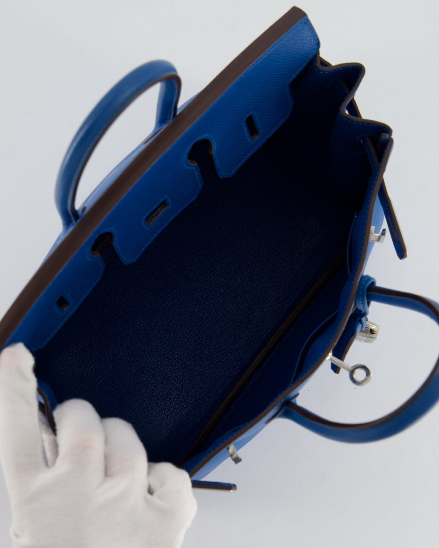 Hermes Birkin 25 Retourne Bag in Bleu De Galice Epsom Leather with Palladium Hardware - Product Image 21