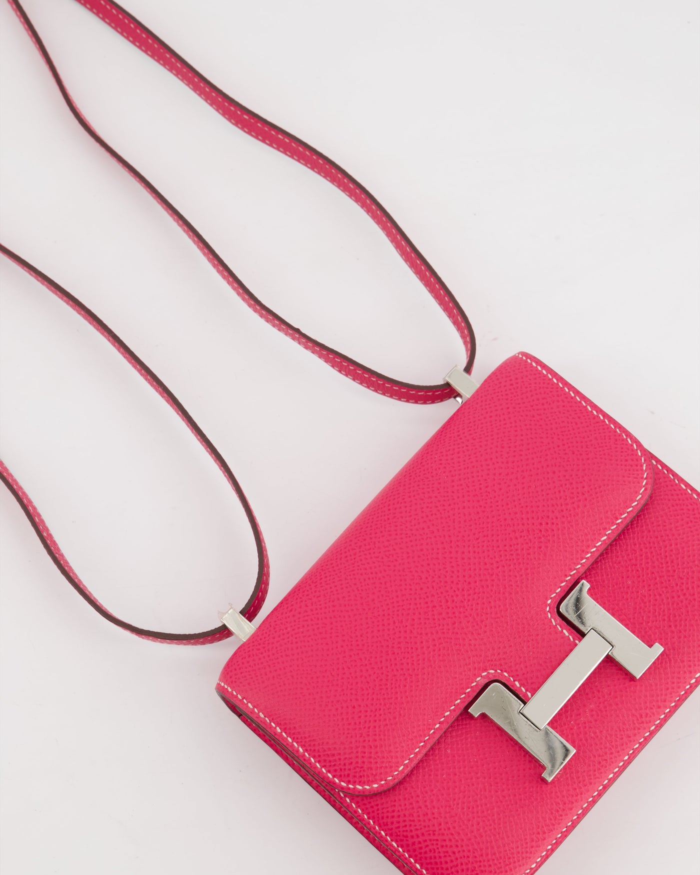 *RARE HOT* Hermes Constance II Micro Bag in Rose Tyrien Epsom Leather with Palladium Hardware - Product Image 13