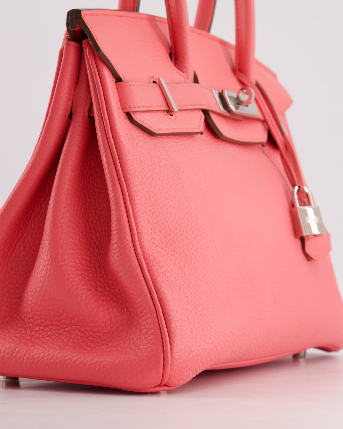 Hermes Birkin 30cm Retourne Bag in Rose Lipstick Togo Leather and Palladium Hardware - Product Image 9