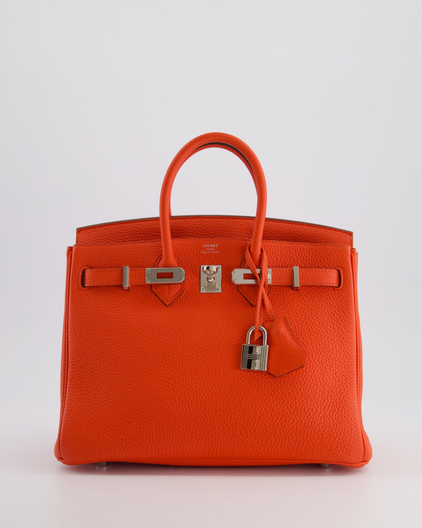 Hermes Birkin 25 Retourne Bag in Capucine Togo Leather and Palladium Hardware - Product Image 4