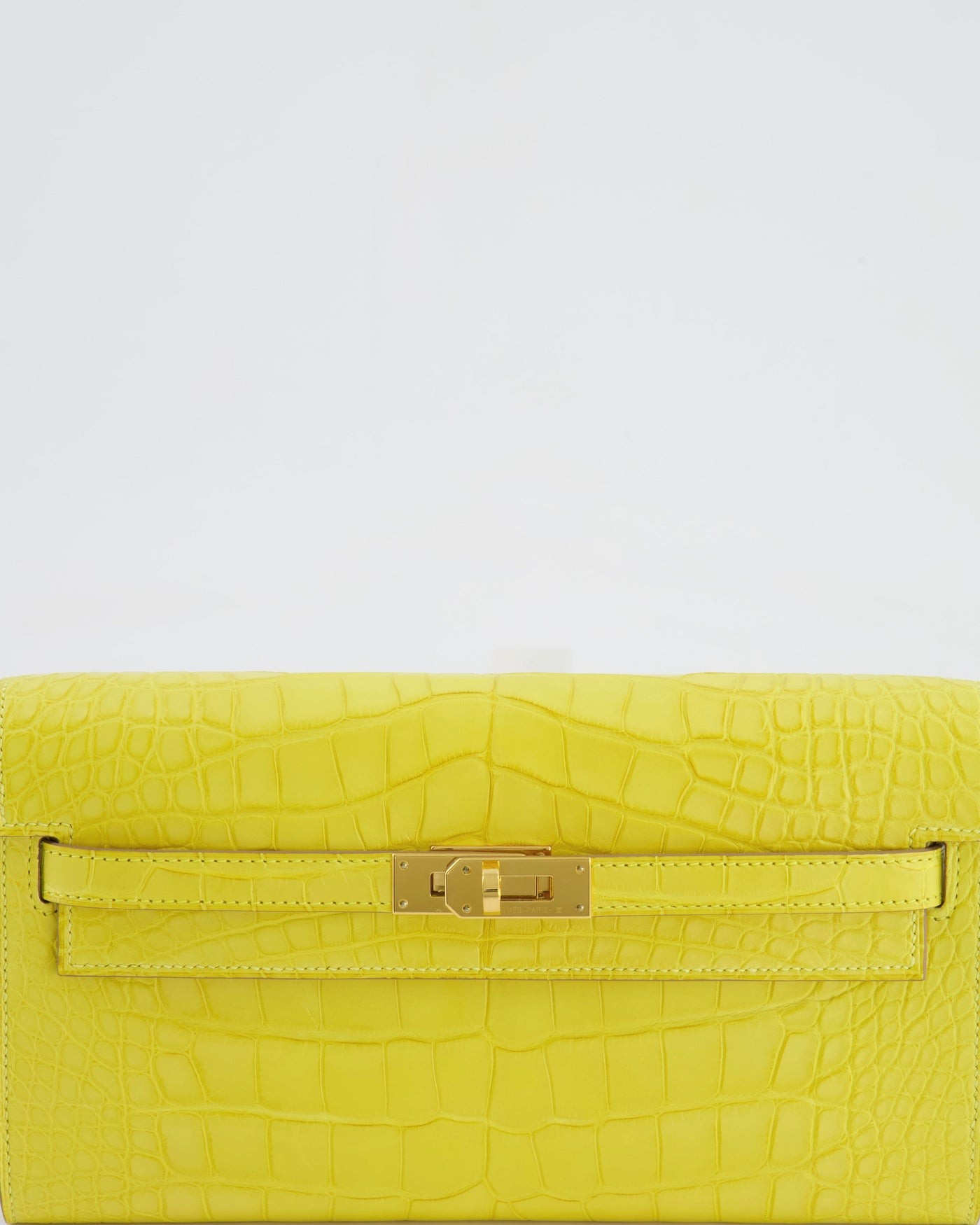 *RARE* Hermes Kelly To Go Bag in Jaune Mimosa Alligator Mississippiensis Leather with Gold Hardware - Product Image 14