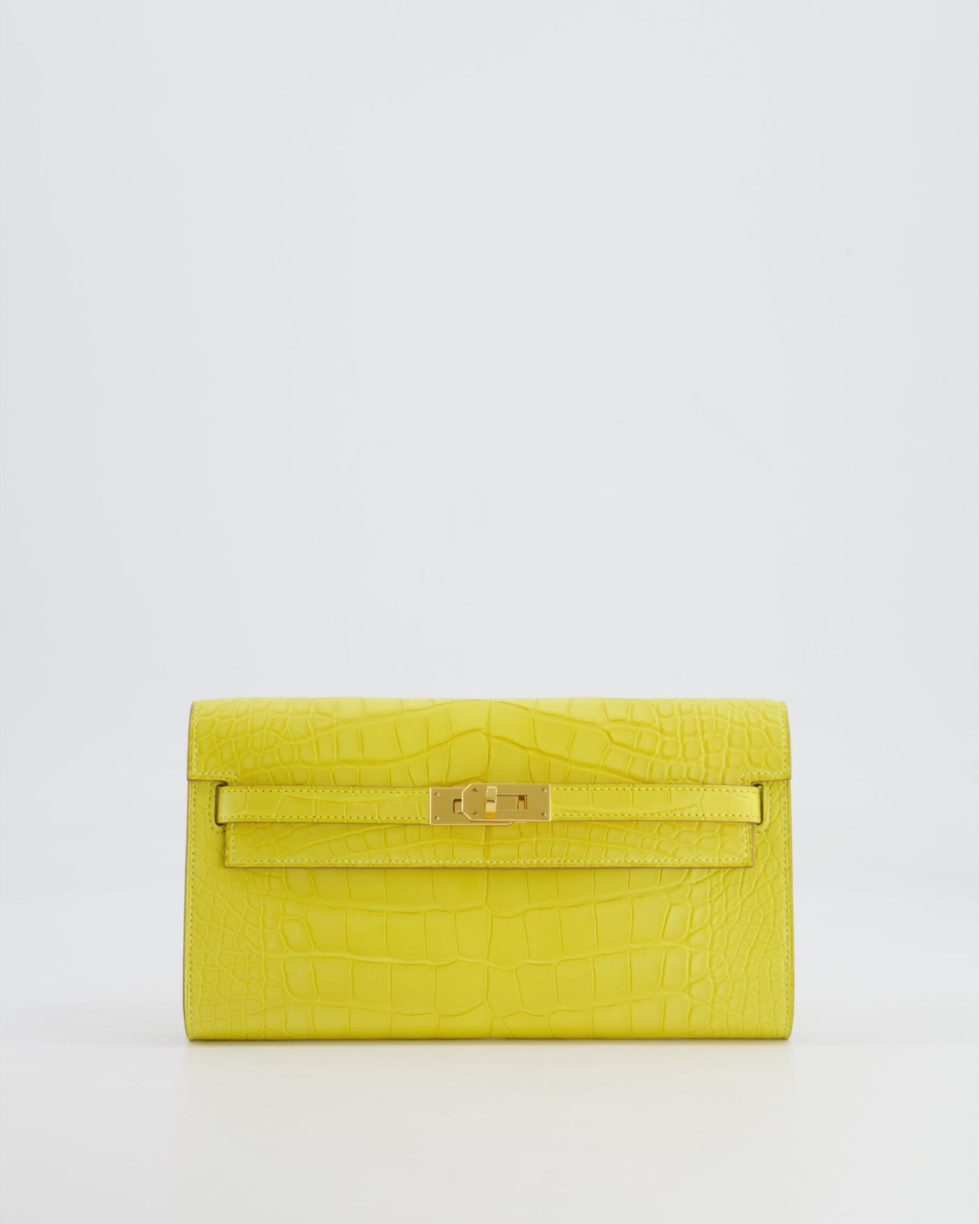 *RARE* Hermes Kelly To Go Bag in Jaune Mimosa Alligator Mississippiensis Leather with Gold Hardware | Studio Nafay