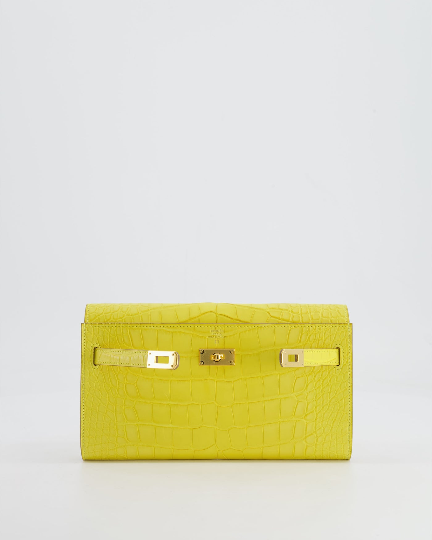 *RARE* Hermes Kelly To Go Bag in Jaune Mimosa Alligator Mississippiensis Leather with Gold Hardware - Product Image 16