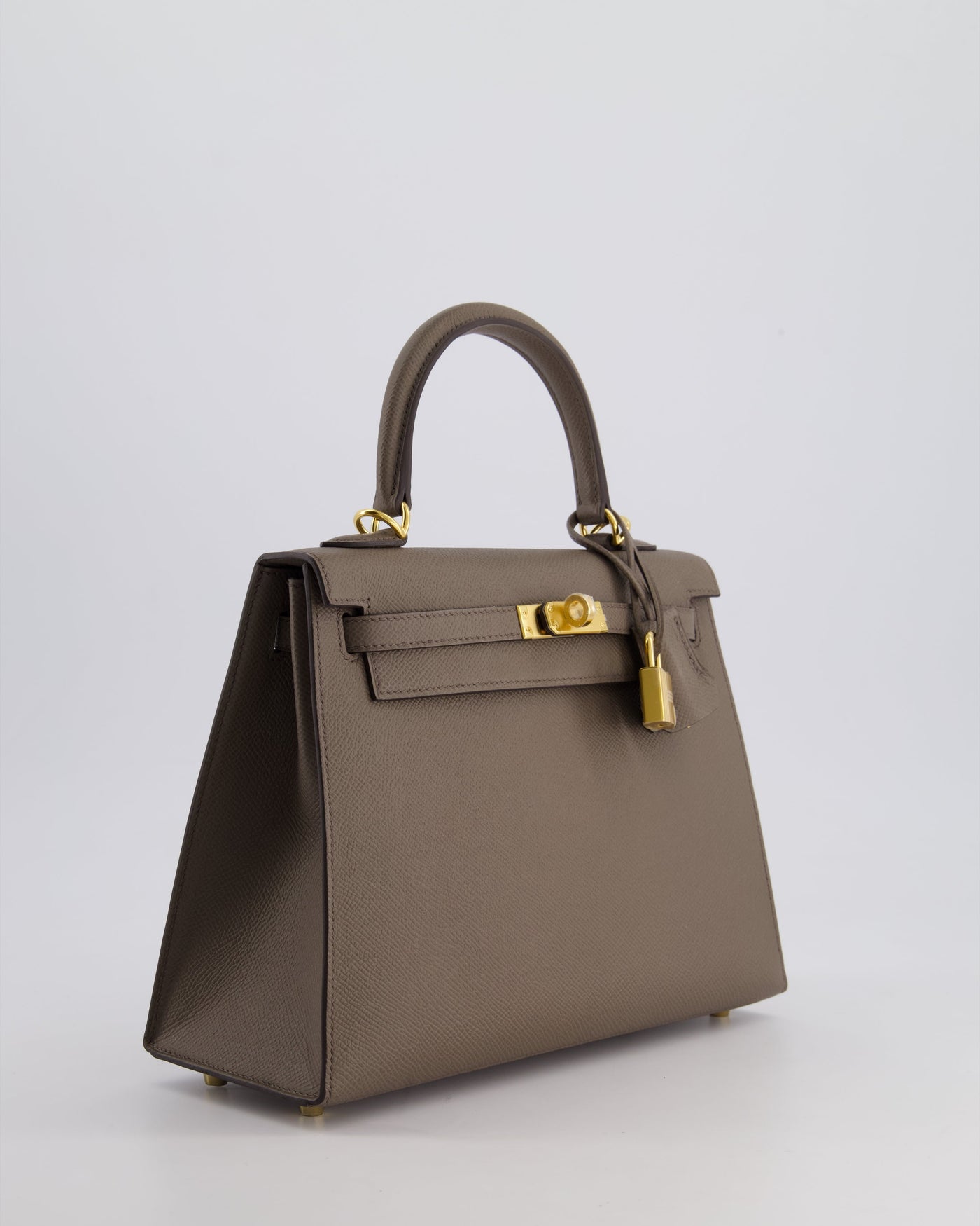 *RARE* Hermes Kelly 25 Sellier Bag in Gris Etain Epsom Leather with Gold Hardware - Product Image 23