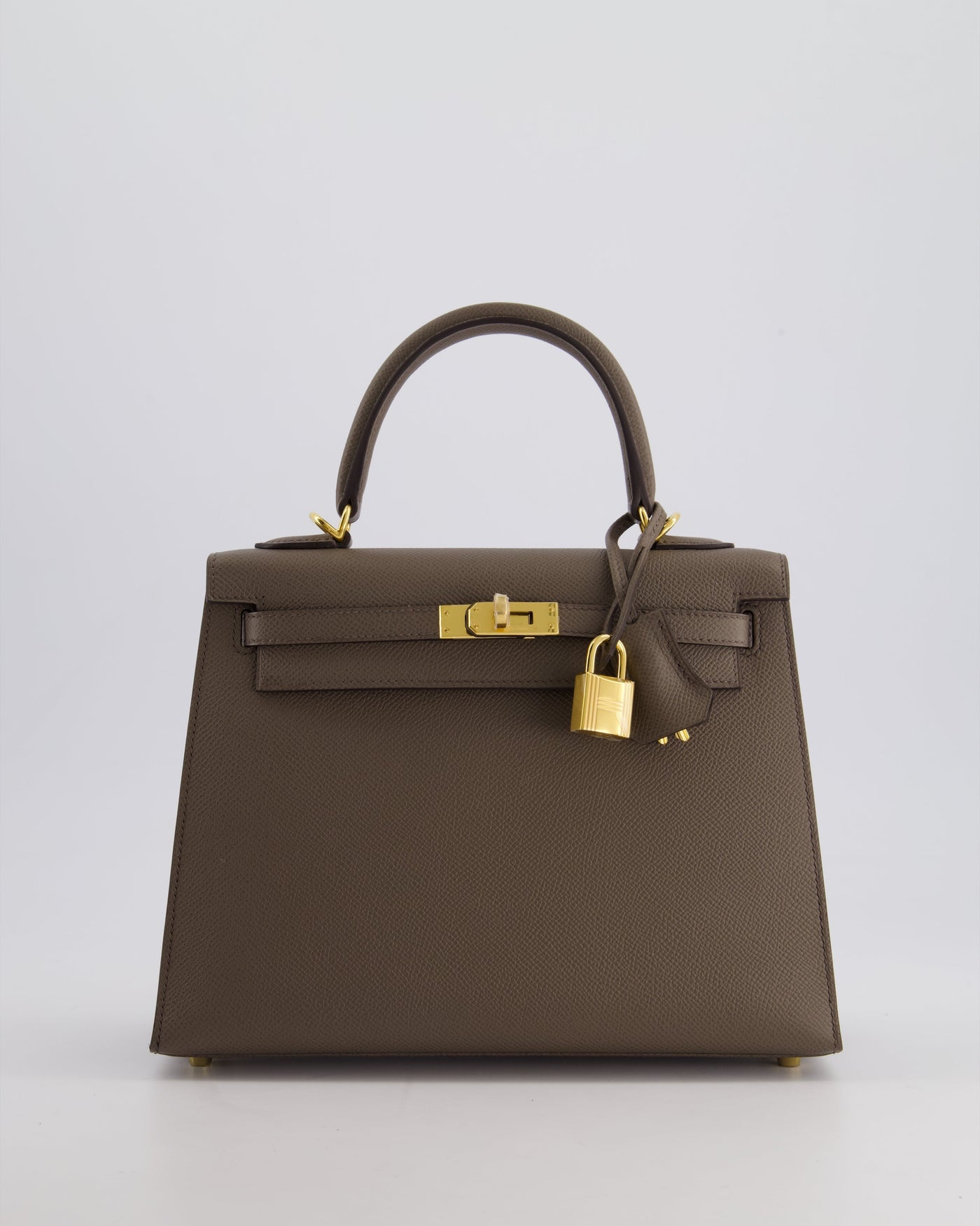 *RARE* Hermes Kelly 25 Sellier Bag in Gris Etain Epsom Leather with Gold Hardware - Product Image 4