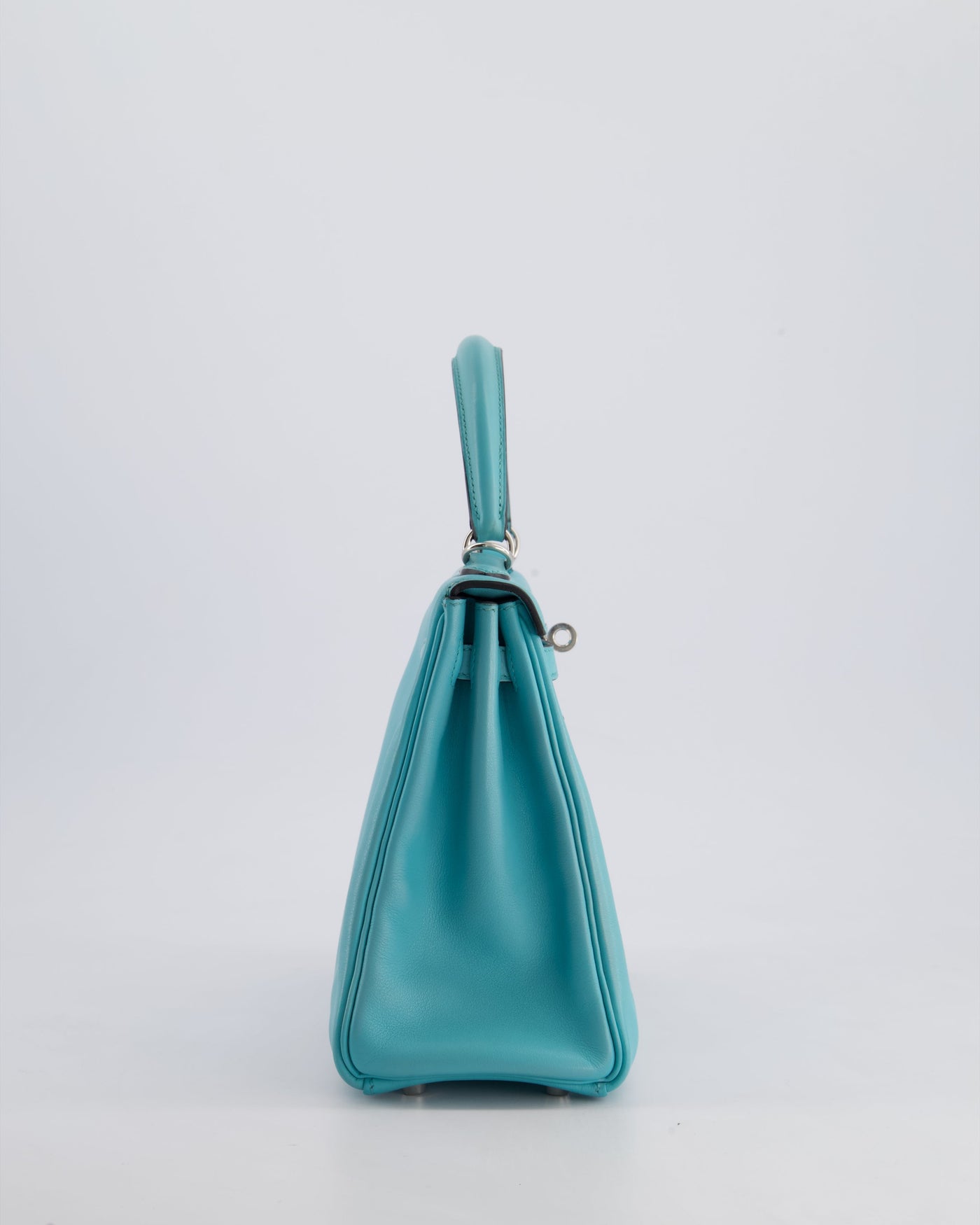 Hermes Kelly 25 Retourne Bag in Bleu Atoll Swift Leather with Palladium Hardware - Product Image 5