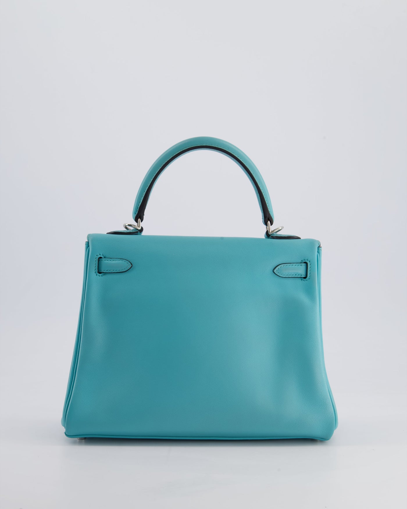 Hermes Kelly 25 Retourne Bag in Bleu Atoll Swift Leather with Palladium Hardware - Product Image 7