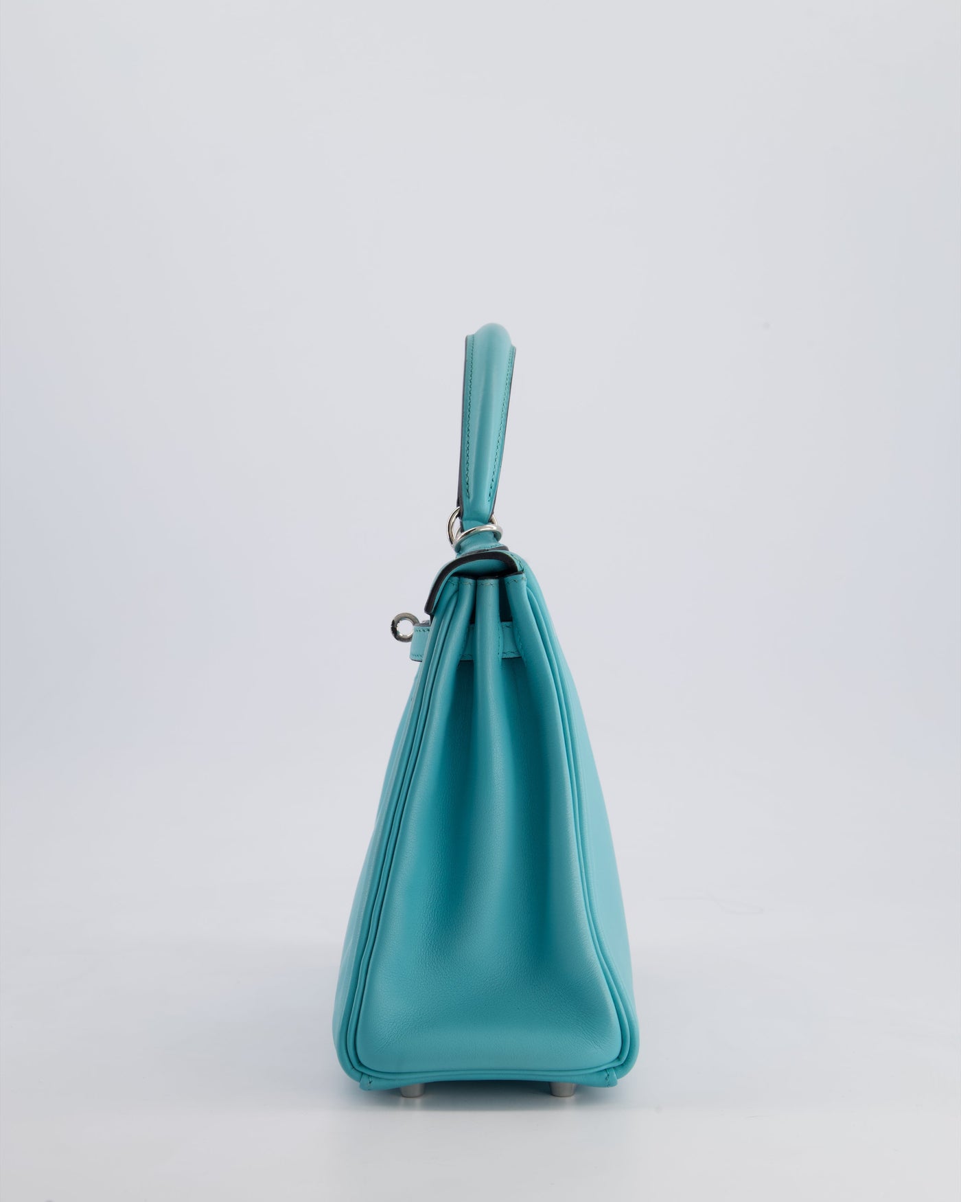 Hermes Kelly 25 Retourne Bag in Bleu Atoll Swift Leather with Palladium Hardware - Product Image 9