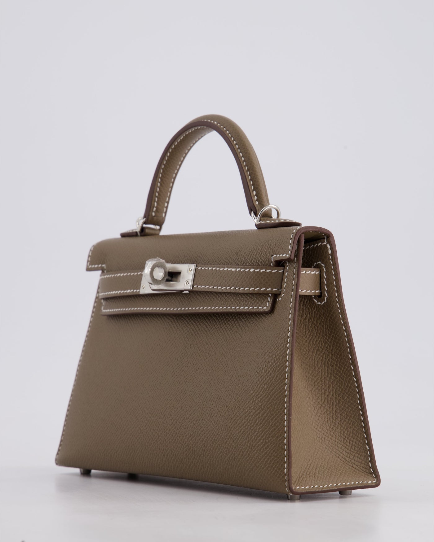 *HOT* Hermes Mini Kelly II 20 Bag in Etoupe Epsom Leather with Palladium Hardware - Product Image 12