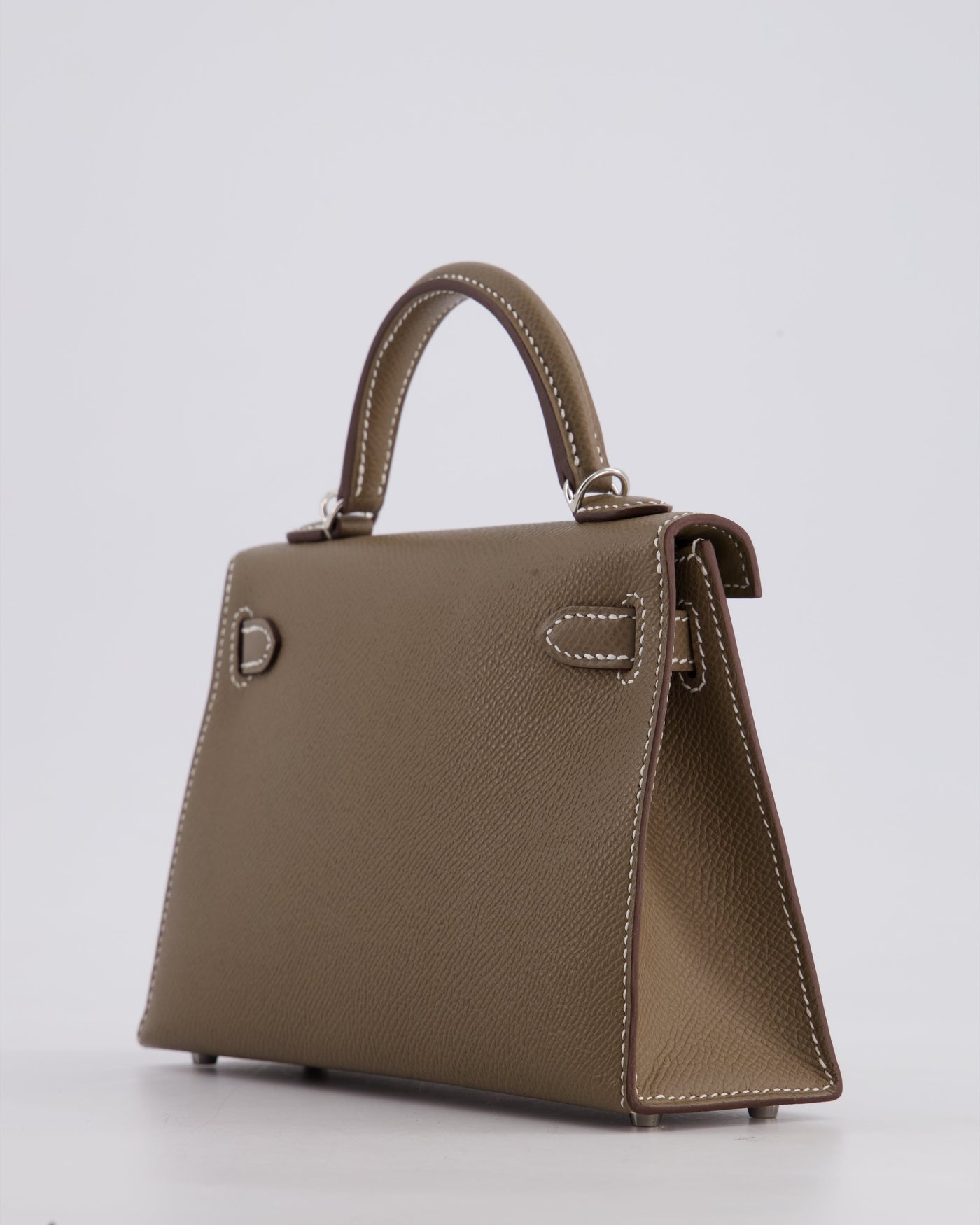 *HOT* Hermes Mini Kelly II 20 Bag in Etoupe Epsom Leather with Palladium Hardware - Product Image 13