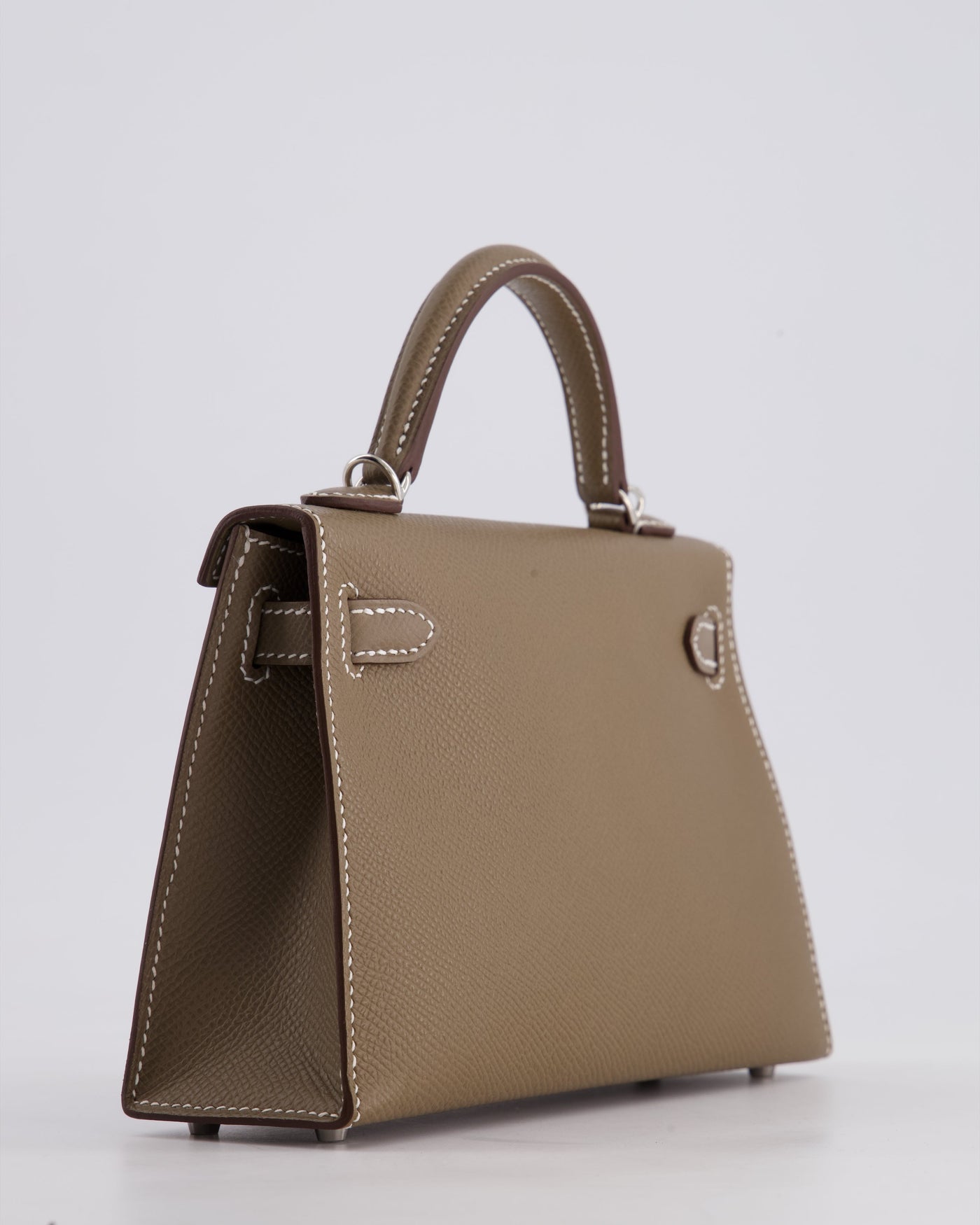 *HOT* Hermes Mini Kelly II 20 Bag in Etoupe Epsom Leather with Palladium Hardware - Product Image 14