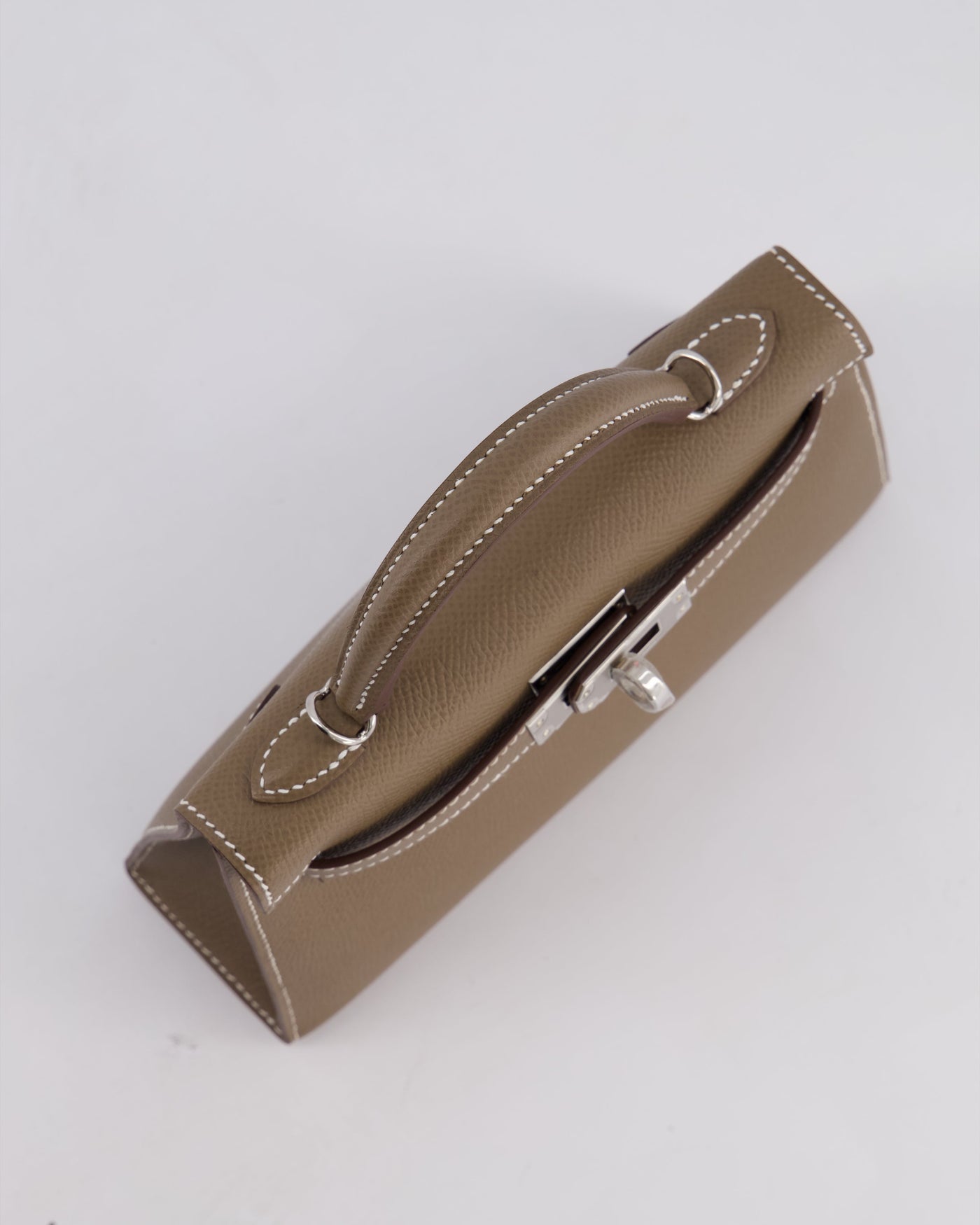 *HOT* Hermes Mini Kelly II 20 Bag in Etoupe Epsom Leather with Palladium Hardware - Product Image 15
