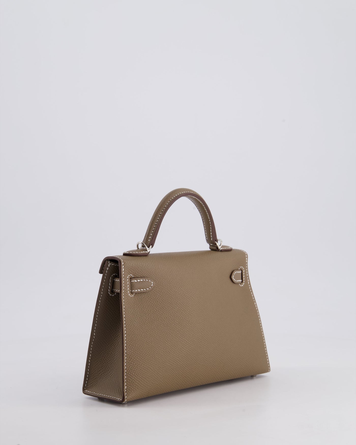 *HOT* Hermes Mini Kelly II 20 Bag in Etoupe Epsom Leather with Palladium Hardware - Product Image 8