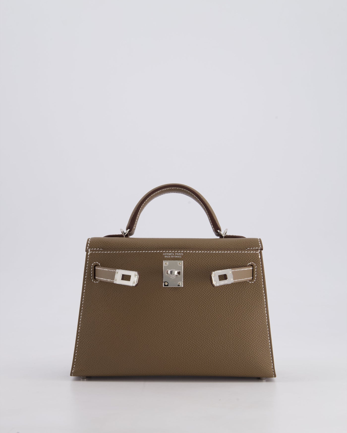 *HOT* Hermes Mini Kelly II 20 Bag in Etoupe Epsom Leather with Palladium Hardware - Product Image 3
