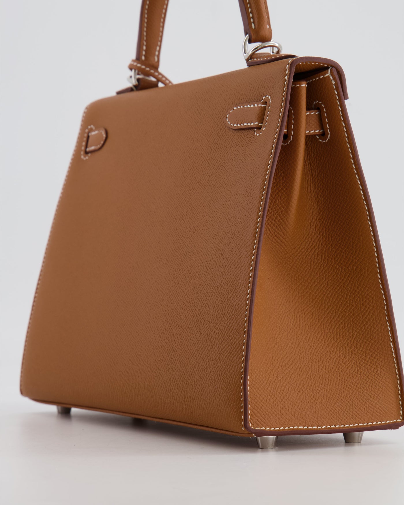 Hermes Kelly 25 Sellier Bag in Gold Epsom Leather with Palladium Hardware - Product Image 13
