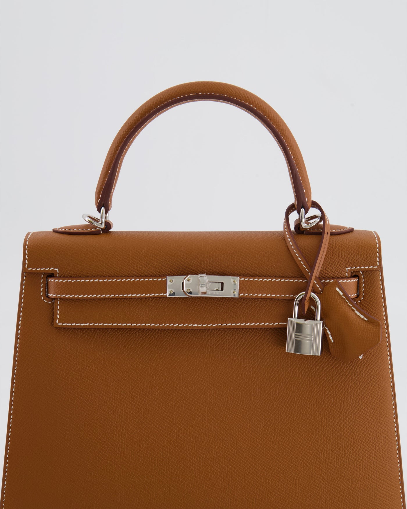 Hermes Kelly 25 Sellier Bag in Gold Epsom Leather with Palladium Hardware - Product Image 10